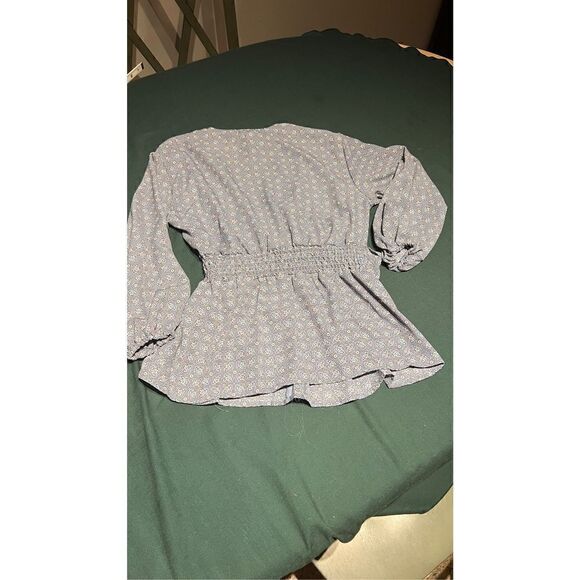 MAX STUDIO CREPE WRAP BLOUSE 3/4 SLEEVE TIE FRONT WOMENS SZ S NEW - Picture 8 of 9